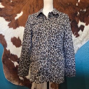 Code Bleu Leopard Print Utility Jacket